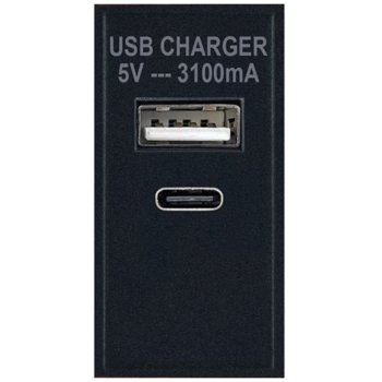 Selectric Black USB Type A & USB Type C (3.1A) Module