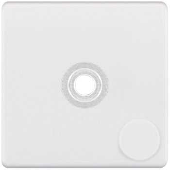 Selectric 5M-Plus Matt White 1 Gang Single Aperture Dimmer Plate with Matching Knob