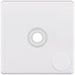 Selectric 5M-Plus Matt White 1 Gang Single Aperture Dimmer Plate with Matching Knob