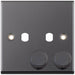 Selectric 7M-Pro Black Nickel 1 Gang Twin Aperture Dimmer Plate with Matching Knobs