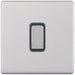 Selectric 5M-Plus Screwless Satin Chrome 1 Gang 10A Intermediate Switch with Grey Insert