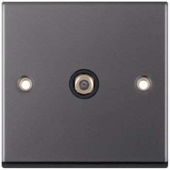 Selectric 7M-Pro Black Nickel 1 Gang Satellite Socket with Black Insert