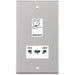 Selectric 7M-Pro Satin Chrome 115/230V Dual Voltage Shaver Socket with White Insert
