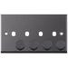 Selectric 7M-Pro Black Nickel 2 Gang Quad Aperture Dimmer Plate with Matching Knobs