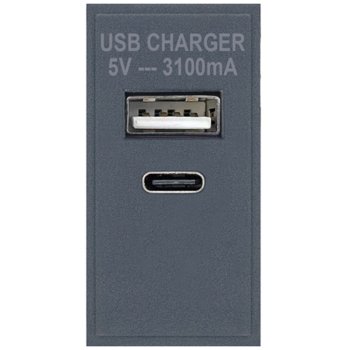 Selectric Grey USB Type A & USB Type C (3.1A) Module