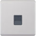 Selectric 5M-Plus Screwless Satin Chrome 1 Gang Telephone Secondary Socket with Grey Insert