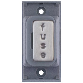 Selectric GRID360 Satin Chrome 13A Fused Connection Unit Module with Grey Insert