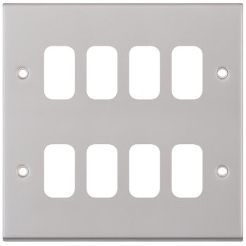 Selectric 7M-Pro GRID360 Satin Chrome 8 Gang Faceplate