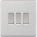 Selectric 5M-Plus Satin Chrome 3 Gang 10A 2 Way Switch with White Insert