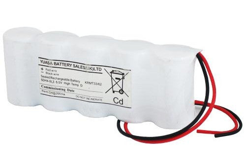 Yuasa 5DH4-0L3 - Emergency Battery 5 Cell Side by Side c/w Leads Emergency Batteries Yuasa - Easy Control Gear