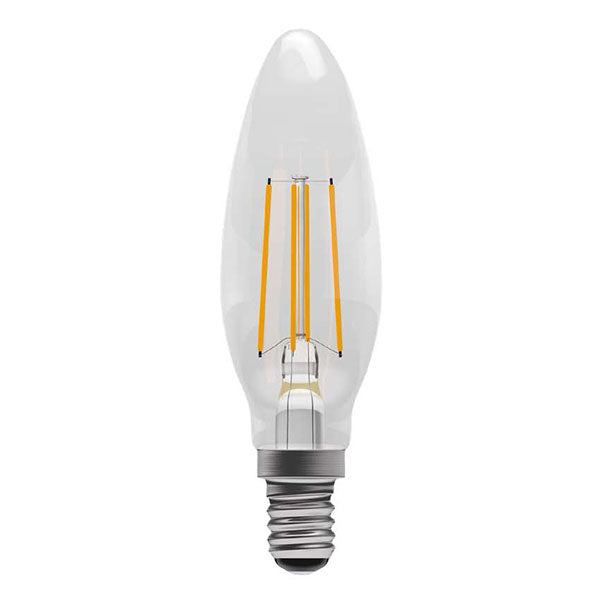 Bell 60210 Aztex 4W LED CRI90 Filament Candle Dimmable - SES, Clear, 2200K 320lm