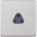 Selectric 5M-Plus Screwless Satin Chrome 1 Gang 2A Round Pin Socket with Grey Insert