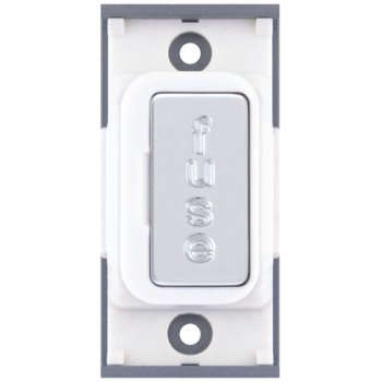 Selectric GRID360 Polished Chrome 13A Fused Connection Unit Module with White Insert