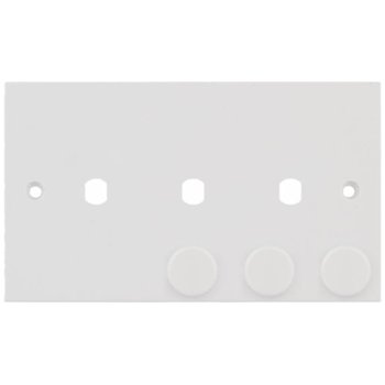 Selectric Square 2 Gang Triple Aperture Dimmer Plate with Matching Knobs