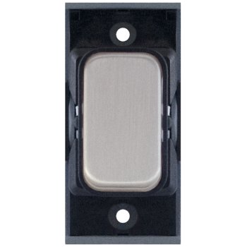 Selectric GRID360 Satin Chrome 10A Retractive Switch Module with Black Insert