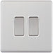 Selectric 5M-Plus Satin Chrome 2 Gang 10A 2 Way Switch with White Insert