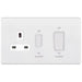Selectric 5M-Plus Matt White 45A DP Switch and 13A Switched Socket with White Insert