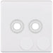 Selectric 5M-Plus Matt White 1 Gang Twin Aperture Dimmer Plate with Matching Knobs