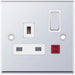 Selectric 7M-Pro Polished Chrome 1 Gang 13A DP Switched Socket with Neon and White Insert