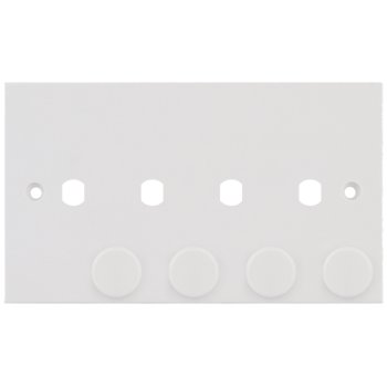 Selectric Square 2 Gang Quad Aperture Dimmer Plate with Matching Knobs