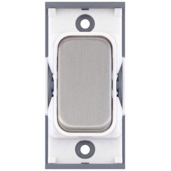 Selectric GRID360 Satin Chrome 10A Retractive Switch Module with White Insert
