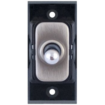 Selectric GRID360 Satin Chrome 10A 2 Way Toggle Switch Module with Black Insert