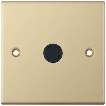 Selectric 5M Satin Brass 20A Centre Entry Flex Outlet with Black Insert