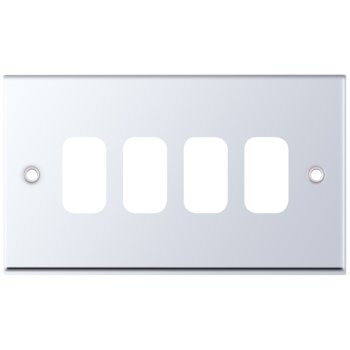 Selectric 7M-Pro GRID360 Polished Chrome 4 Gang Faceplate