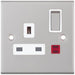 Selectric 5M Satin Chrome 1 Gang 13A DP Switched Socket with Neon and White Insert