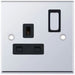 Selectric 7M-Pro Polished Chrome 1 Gang 13A DP Switched Socket with Black Insert