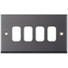 Selectric 7M-Pro GRID360 Black Nickel 4 Gang Faceplate