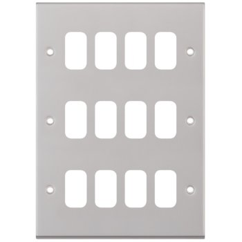 Selectric 7M-Pro GRID360 Satin Chrome 12 Gang Faceplate