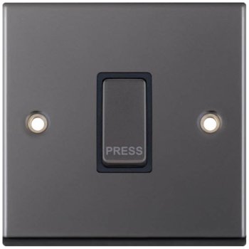 Selectric 7M-Pro Black Nickel 1 Gang 10A Push to Make Switch with Black Insert