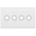 Selectric 5M-Plus Matt White 2 Gang Quad Aperture Dimmer Plate with Matching Knobs