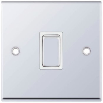 Selectric 7M-Pro Polished Chrome 1 Gang 20A DP Switch with White Insert