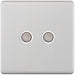 Selectric 5M-Plus Satin Chrome 2 Gang TV/FM Socket with White Insert