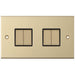 Selectric 5M Satin Brass 4 Gang 10A 2 Way Switch with Black Insert