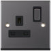 Selectric 7M-Pro Black Nickel 1 Gang 13A DP Switched Socket with Black Insert