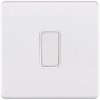 Selectric 5M-Plus Matt White 1 Gang 10A 2 Way Switch with White Insert