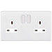 Selectric 5M-Plus Matt White 2 Gang 13A Switched Socket with White Insert