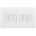 Selectric 5M-Plus Matt White 6 Gang 10A 2 Way Switch with White Insert