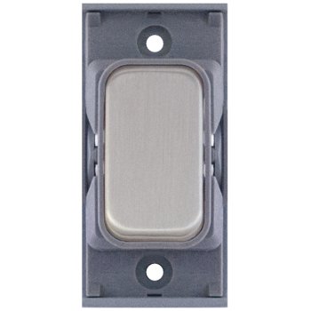 Selectric GRID360 Satin Chrome 10A Retractive Switch Module with Grey Insert
