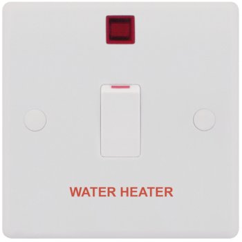 Selectric Smooth 1 Gang 20A DP Switch with Neon - WATER HEATER