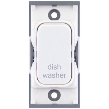 Selectric GRID360 White 20A DP Switch Module Marked ‘dish washer’ with White Insert