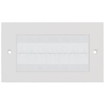 Selectric Square 2 Gang Brush Plate with White Brush
