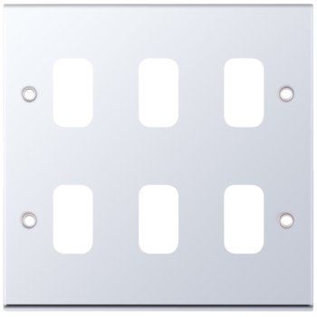 Selectric 7M-Pro GRID360 Polished Chrome 6 Gang Faceplate