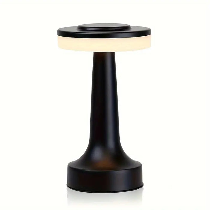 Caradok Black Rechargeable Touch Wireless LED Table Lamp - Ideal for Cafes, Hotels and Bedside Tables