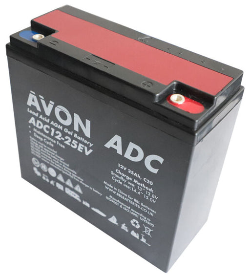 Avon Deep Cycle AGM GEL 12v 25ah GOLF – TROLLEYS, BUGGIES Easy Control Gear - Easy Control Gear