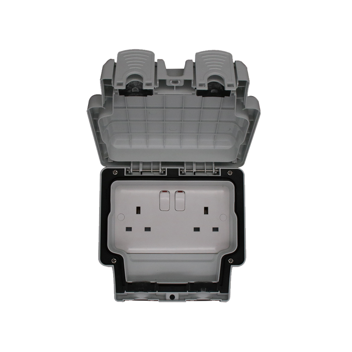 Caradok 2G 13A DP Switched Socket IP66