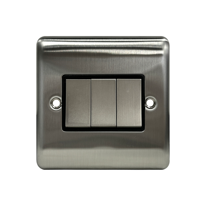 Caradok 3G 2Way 10A Switch Brushed Chrome Black Insert